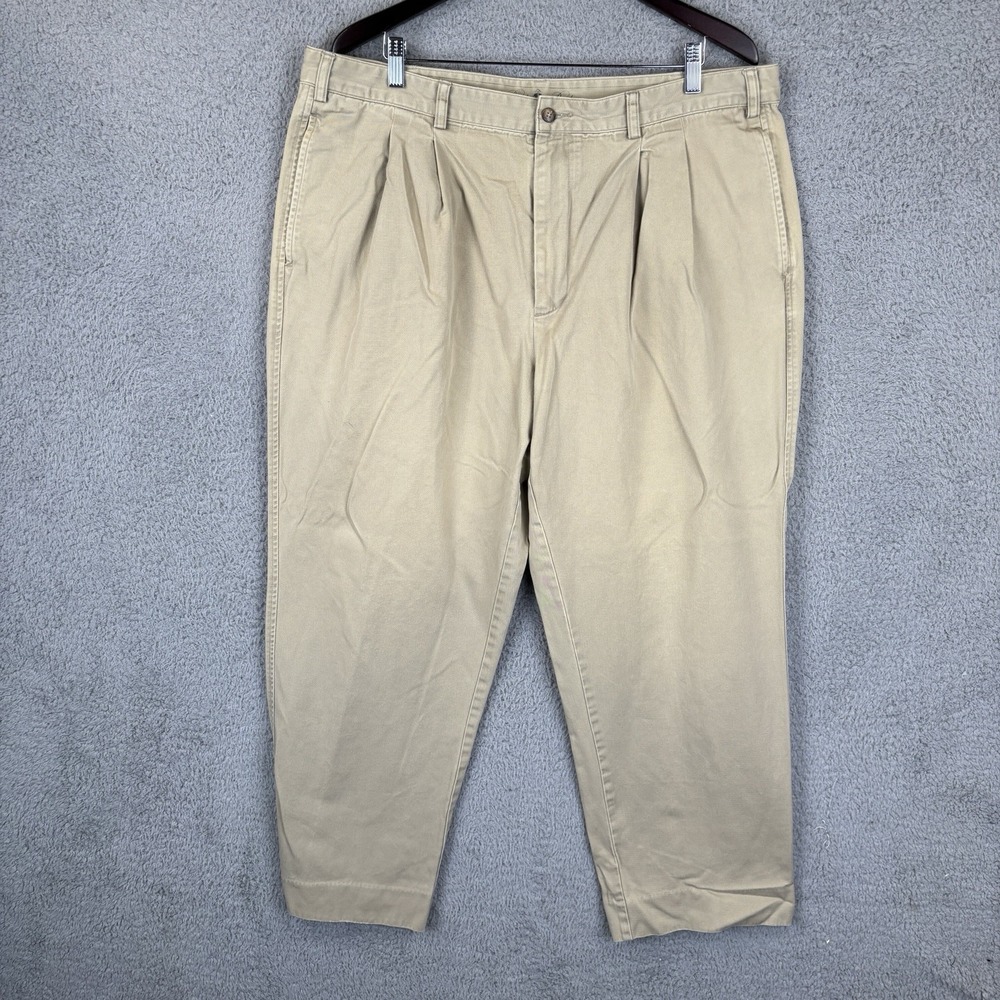 VTG Brooks Brothers Pleated Chino Pants Mens 40x32 (Fits 40x30) Khaki 90s Y2K